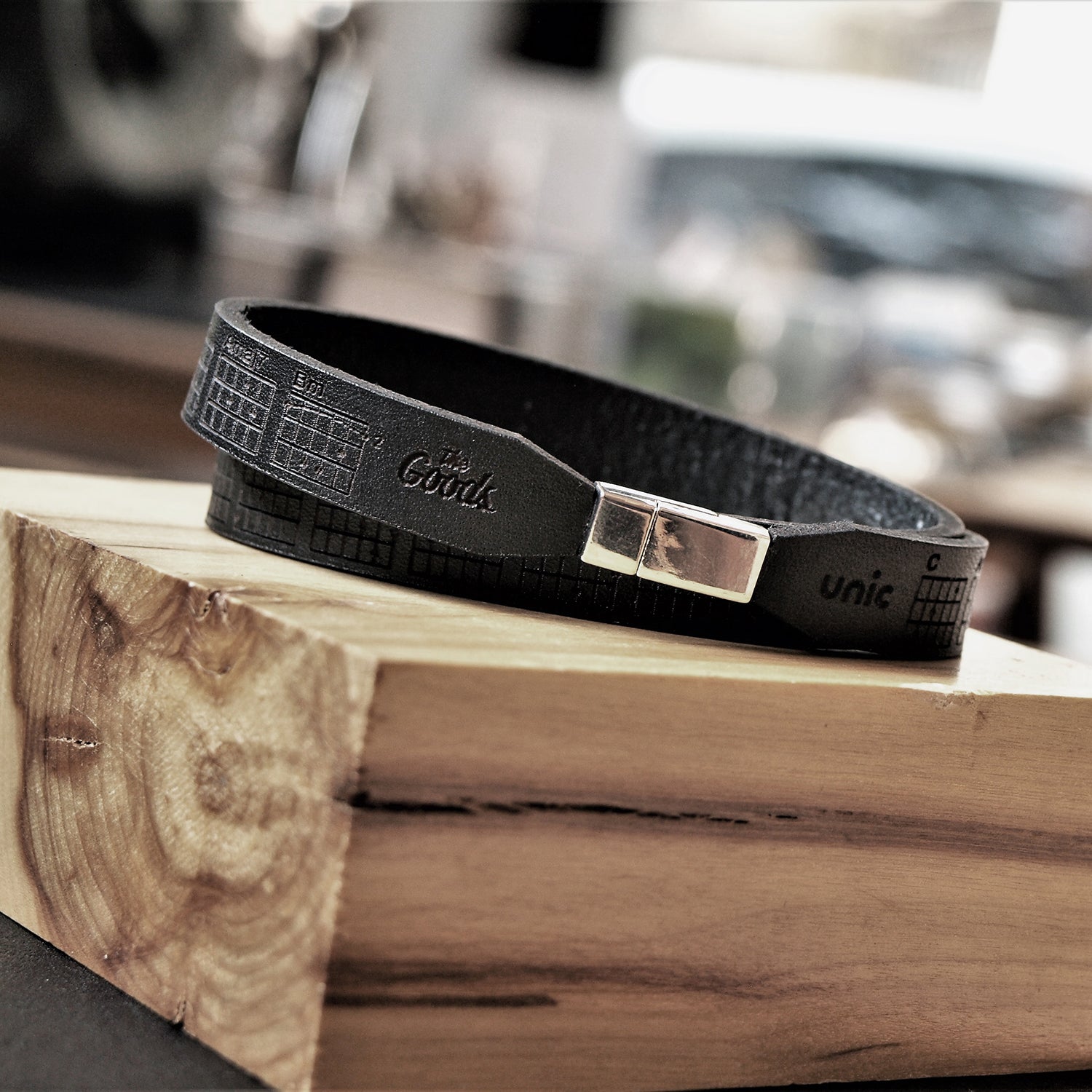 Leather Guitar Chord Bracelet