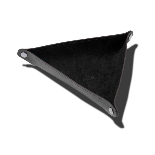 Leather Triangle Catch All Black Home Goods