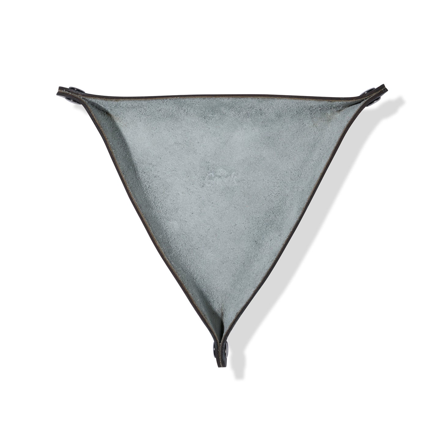 Leather Triangle Catch All Grey